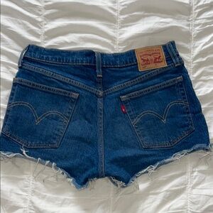 Levi's Blue Jean Shorts Distressed Hem